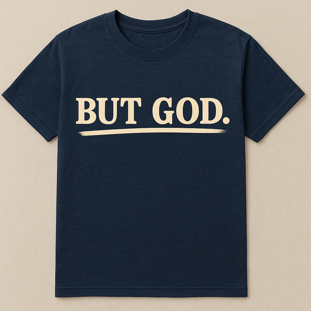 Navy But God Tee